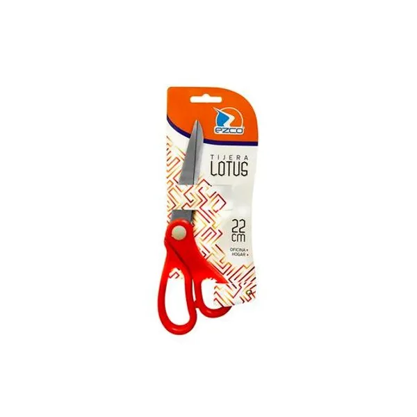 Tijera escolar lotus 22 cm blister x1 unidad Ezco
