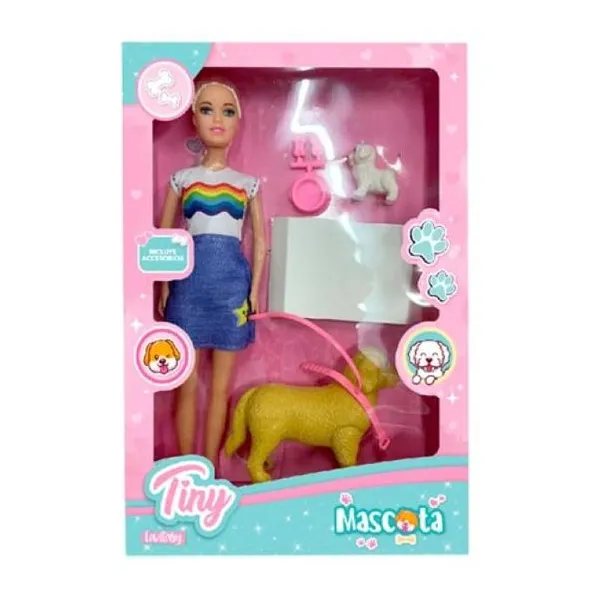 Muñeca Tiny con mascota y accesorios 32 23 cm