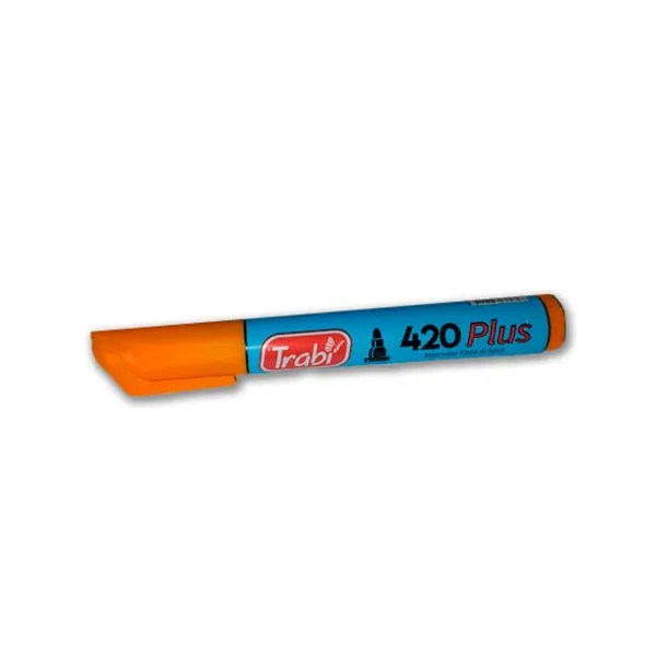 Marcador trabi 420 al agua para red.caja x12 unid.naranja