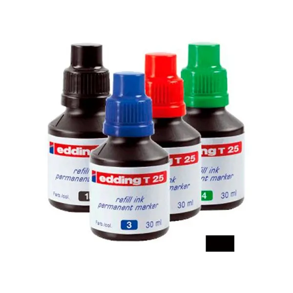 Tinta Edding t25n para marc.al solv. 20/30 ml negro