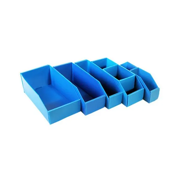 Exhibidor plástico microc.plana n.° 3 azul 30 x15 x11 cm