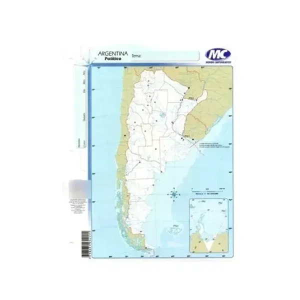 Block mapas m.c.n.° 3 republica argentina p x40 Uni