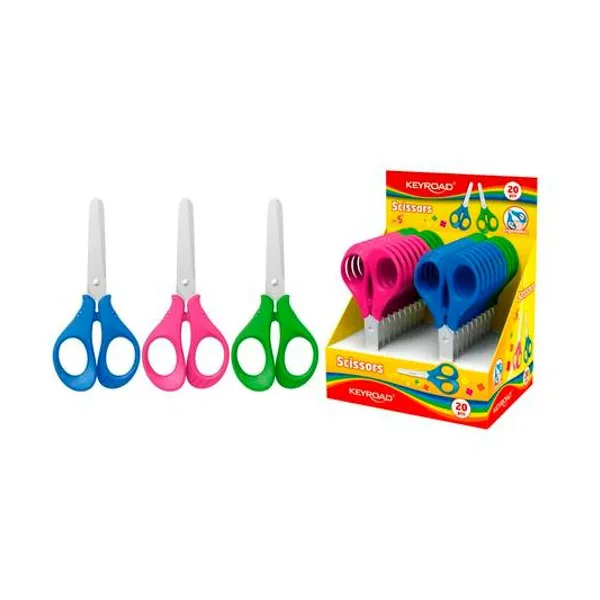 Tijera escolar ergonomica 12.7 cm x unidad colores surtidos Keyroad