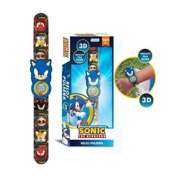 Reloj pulsera con personaje 3d. reloj analogico de sonic