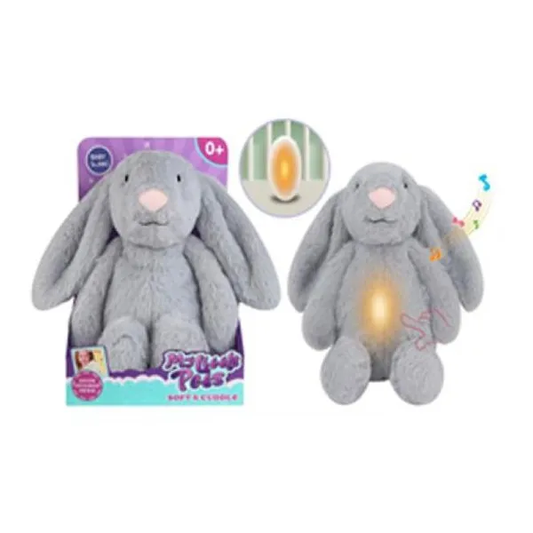 Baby sunki conejo musical luminoso gris