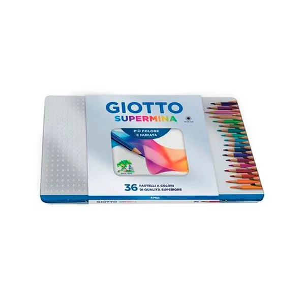 Lápiz de color largo supermina lata x36 giotto