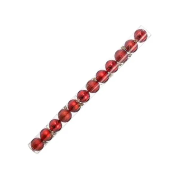 Borlas variadas rojas 4 cm tubo x12