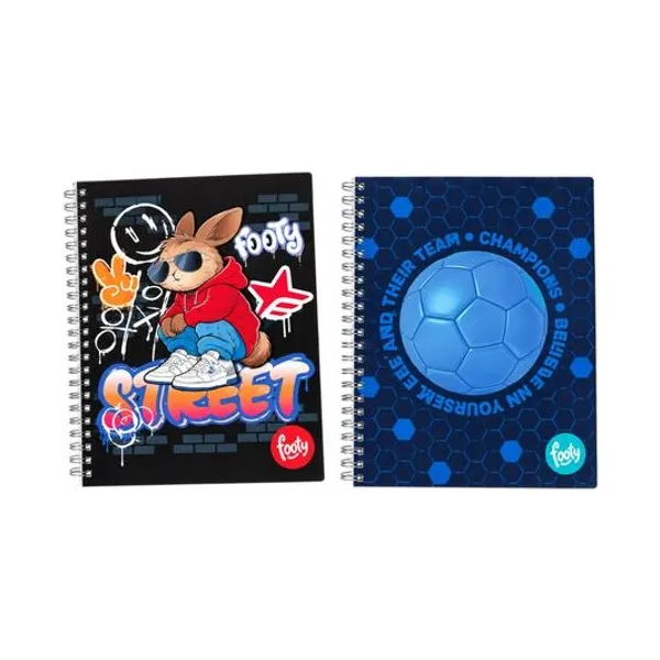 Cuaderno 16x21 rayado 100h tapa dura con espiral footy boy ii x1 modelos surtidos inkdrop