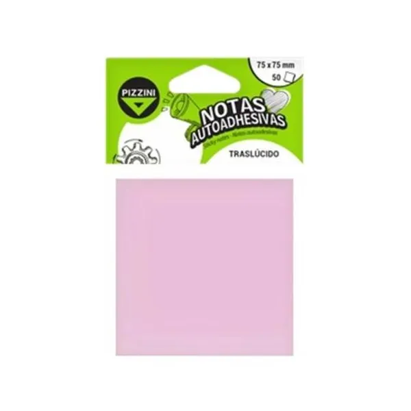 Notas adhesivas Pizzini translucidas 75 x75 mmx 50 hs.rosa