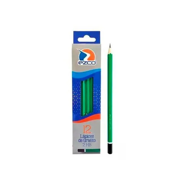 Lápiz grafito casquillado 2hb caja x12 Ezco