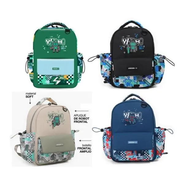 Mochila spin robot espalda 12" colores surtidos