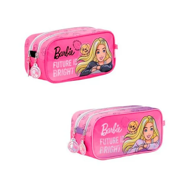 Cartuchera 2 cierres rectangular 24x12 cm Barbie x unidad wabro