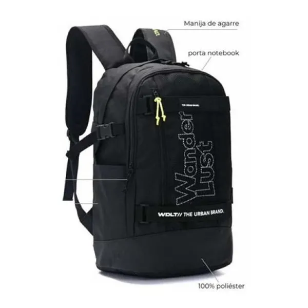 Mochila wanderteam 47x31x18 cm 18 pulg. negro