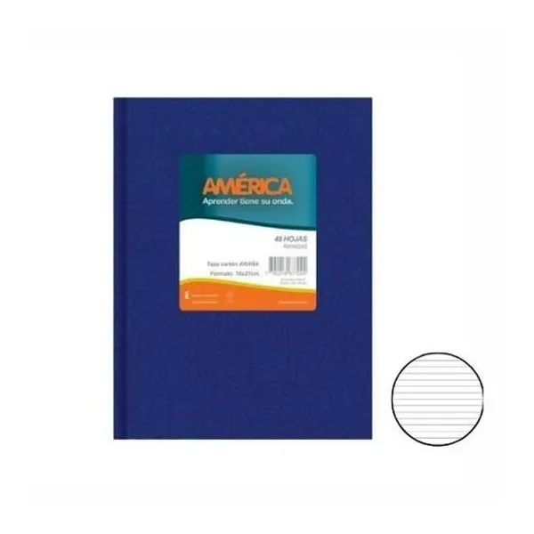 Cuaderno 16x21 rayado t/d araña azul 42h América