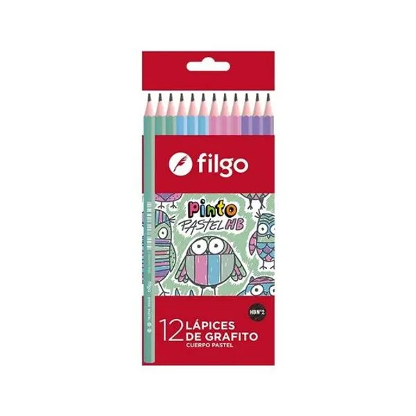 Lápiz grafito hb n.° 2 pastel Pinto caja x12 Filgo