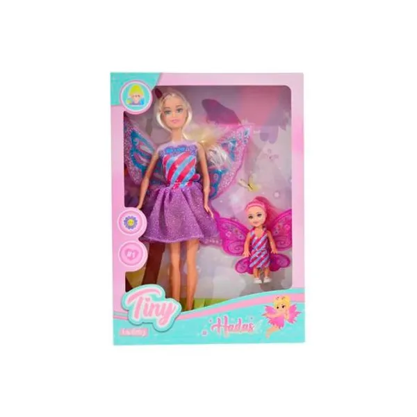 Muñeca Tiny hada y mini hada en caja 33x23x5 cm