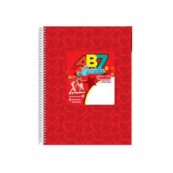 Cuaderno espiral a4 Laprida ab7 forrado 60 hs.cuadro rojo