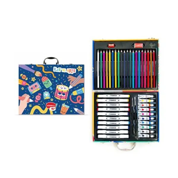 Set de Arte 48 piezas en valija azul 30x23x5 cm Simball