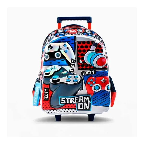 Mochila con carro 18" footy gamer con luz