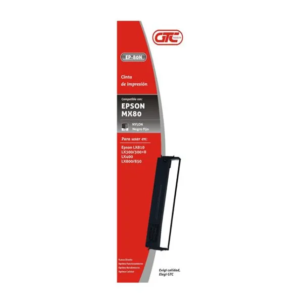 Cinta gtc para Epson mx 80 nylon negro con angos 8750