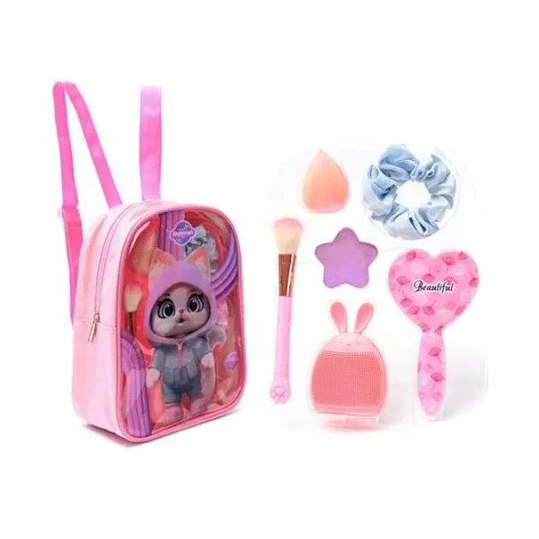 Mochila con set de belleza gatito 20x24x6 cm Skora