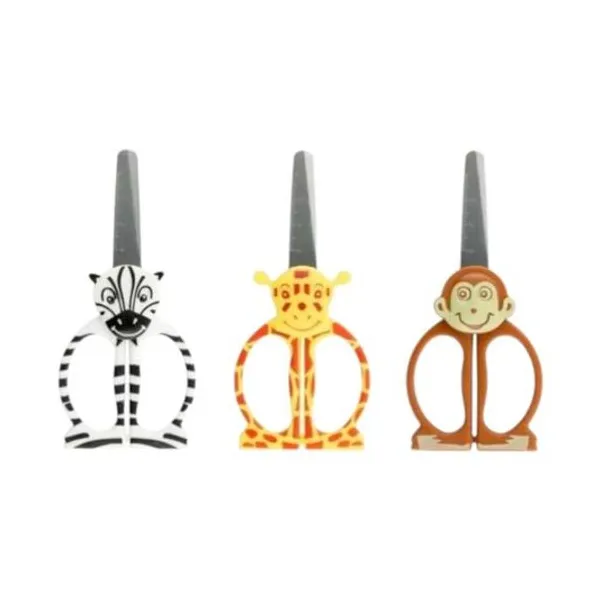 Tijera escolar 12 cm animales en blister x1 modelos surtidos