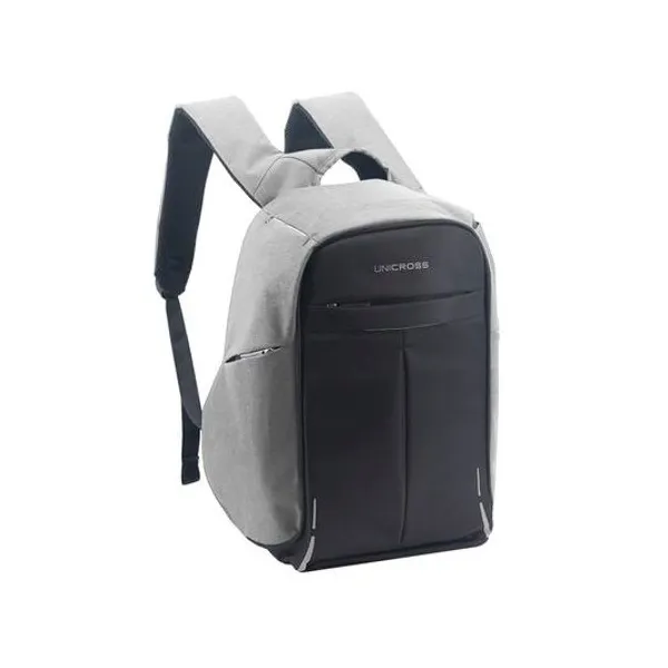 Mochila 17" espalda antirrobo usb gris unicross