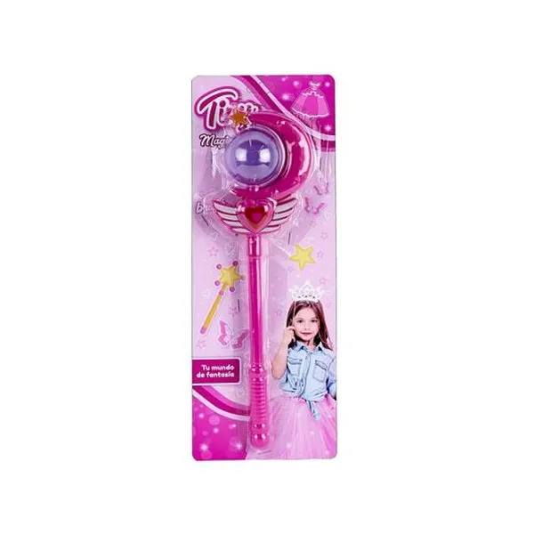 Varita princesa con luz y sonido en blister 14x38 cm