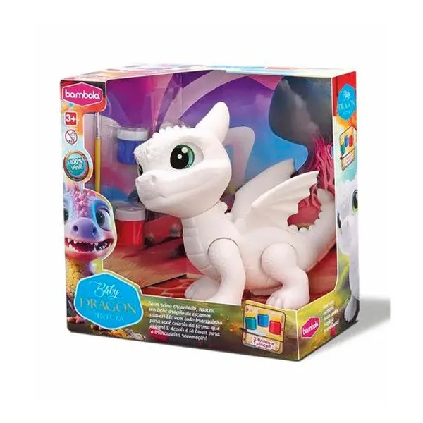 Dragon bebé 21 cm con pinturas en caja 26x26x16 cm
