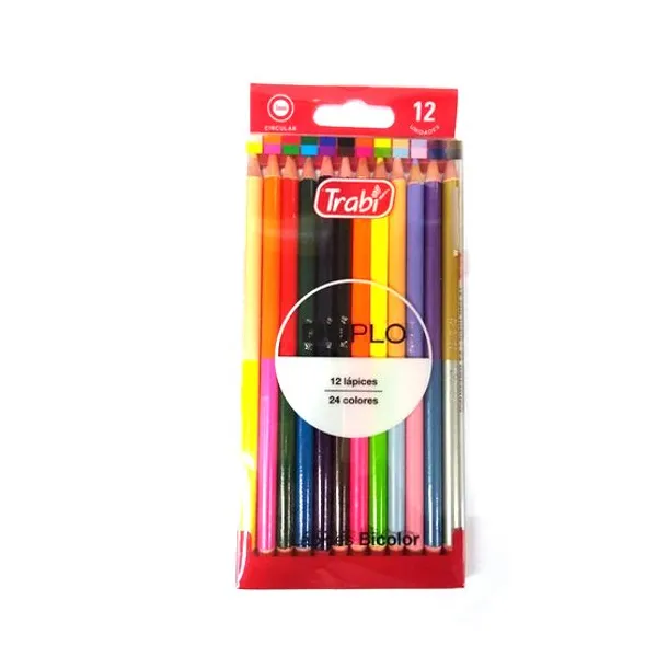 Lápices de colores trabi duplo 12/24 largos x12 unid.