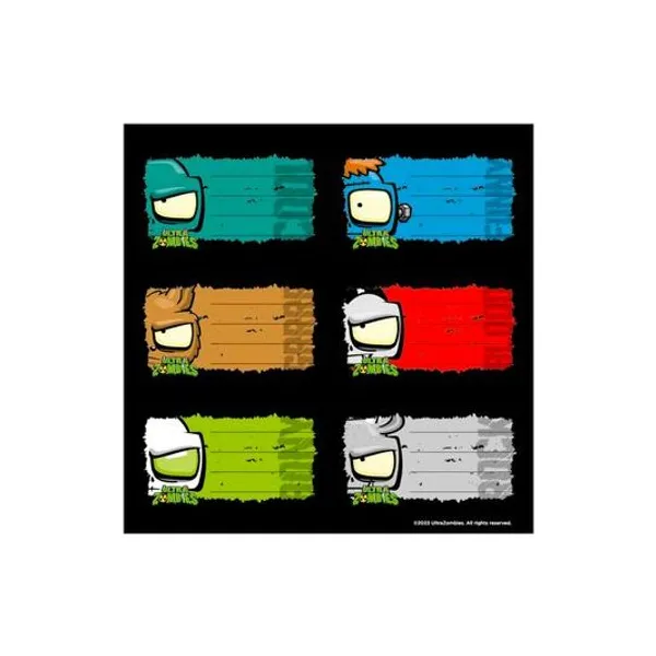 Rótulos 7.5x4.5 cm ultra zombies x12 unidades Mooving