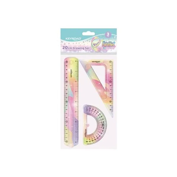 Set de geometria flexible pastel 20 cm x3 colores surtidos Keyroad