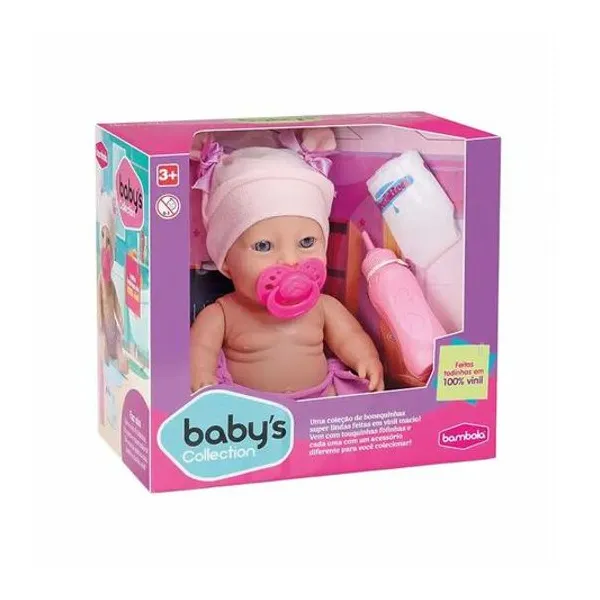 Bebé baby´s hace pipi con accesorios en caja 20x18x12.5 cm bambola