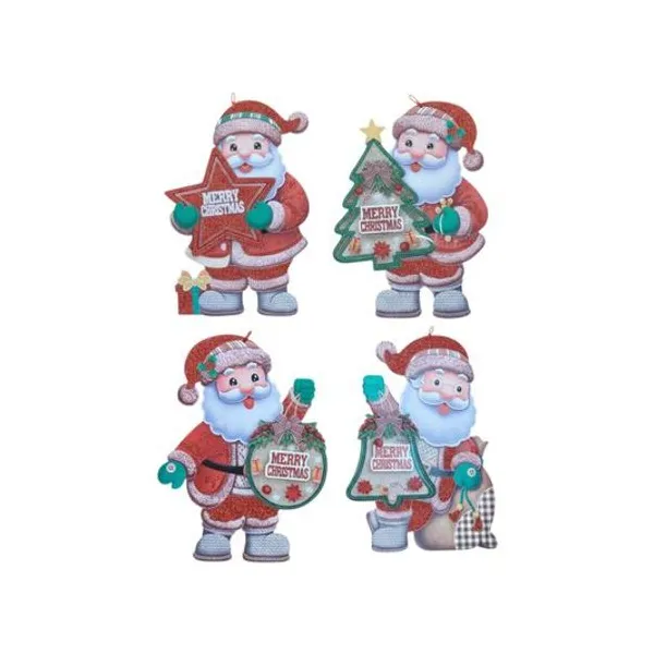 Cartel navideño papá noel 40 cm x1 modelos surtidos