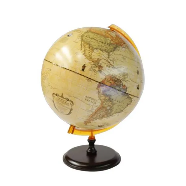 Globo terraqueo 30 cm ø base de madera antiguo