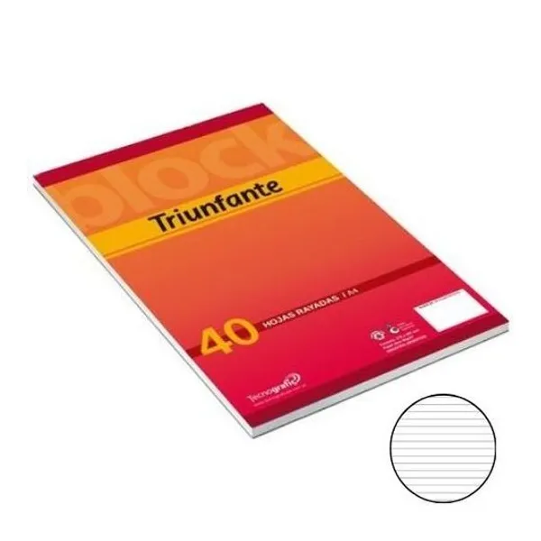 Block a4 rayado 40 hojas modelo surtido Triunfante
