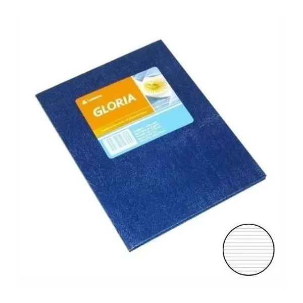 Cuaderno 16x21 rayado tapa dura azul 42h Gloria