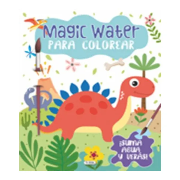Con agua mágica es fácil colorear-los dinosaurios