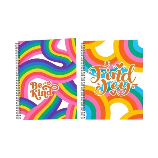 Cuaderno 22x29 rayado 100h tapa dura con espiral rainbow x1 modelos surtidos inkdrop
