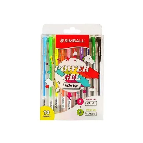 Bolígrafo roller power gel mix up 1.0 mm caja x10 unidades Simball