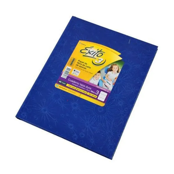 Cuaderno tapa dura Éxito 3 forr.19x23,5 x48 hs.ray.azul