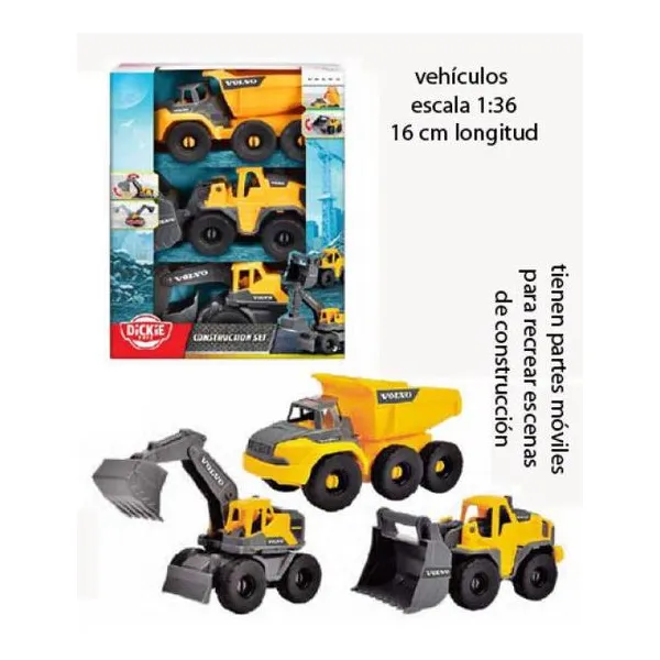 Dickie toys volvo set construccion x3