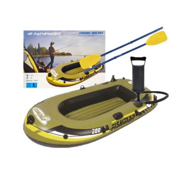 Bote inflable con remos e inflador