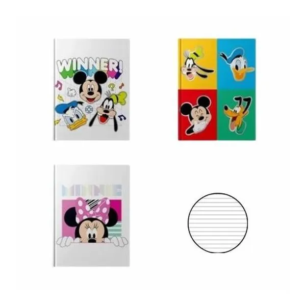 Cuaderno 19x25 cm rayado 64 hojas tapa dura mickey x1 modelos surtidos Ezco