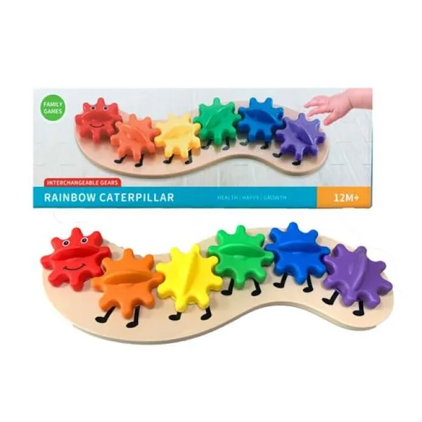 Didácticos con encastres "oruga de colores" en caja