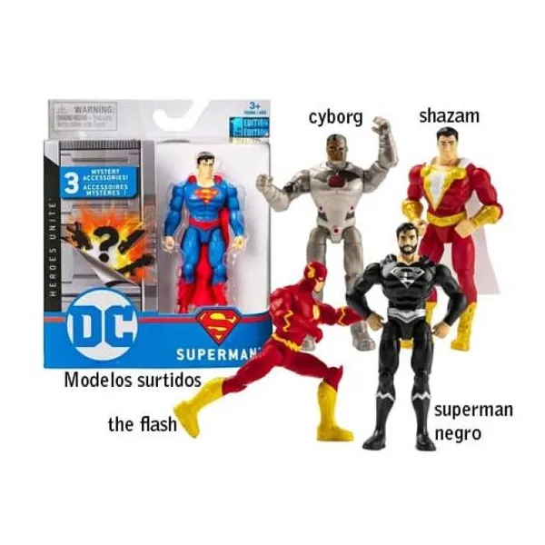 Dc figura articulada 10 cm, tiene 9 articulaciones. surtido de personajes.