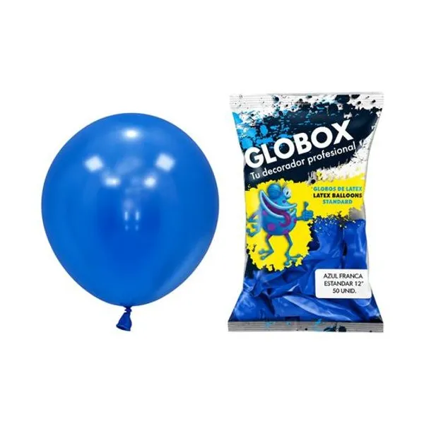 Globo 12" liso estandar azul francia bolsa x50 globox