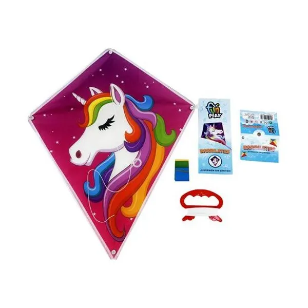 Barrilete diamante unicornio 40x50 cm x unidad en bolsa
