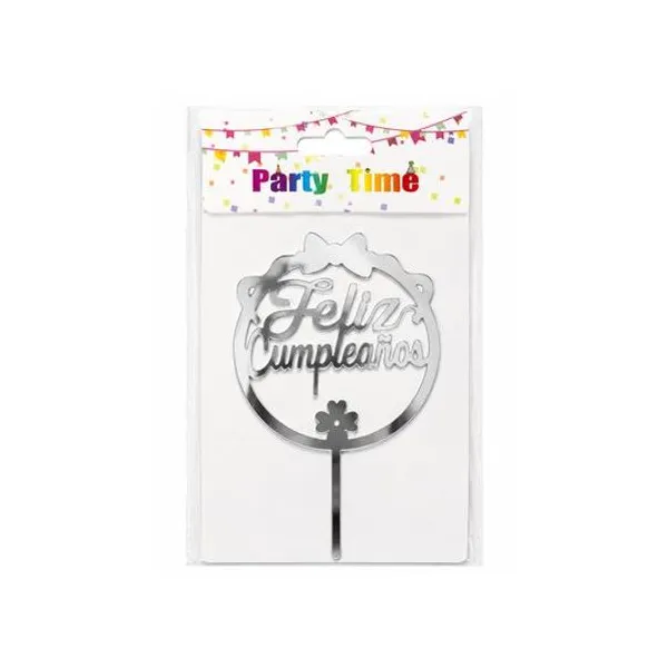 Adorno cake topper feliz cumpleaños 10x16.5 cm x1