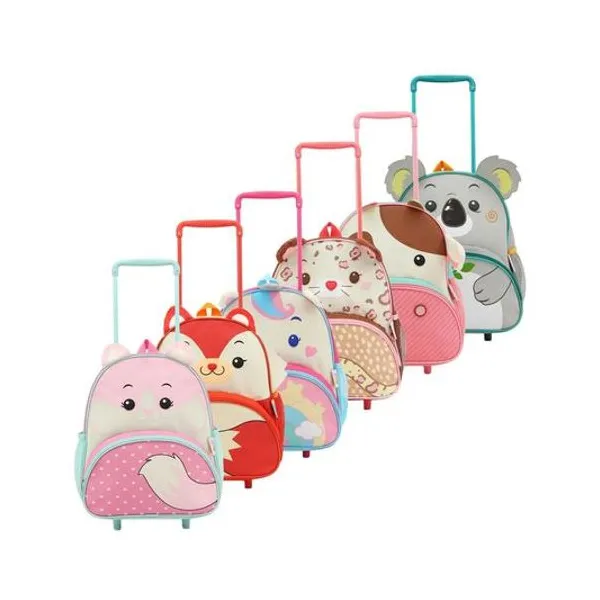 Mochila 14" con carro animales x unidad modelos surtidos lsyd